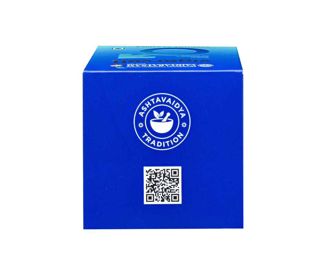 Vigorvolt for Men Vaidyaratnam — натуральная пищевая добавка для мужчин с ашвагандхой, капикаччу и мусли для поддержки выносливости, энергии и общего жизненного тонуса