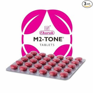 Charak M2 Tone Tablets — аюрведические таблетки для поддержки женского здоровья, гормонального баланса и регулярного менструального цикла.